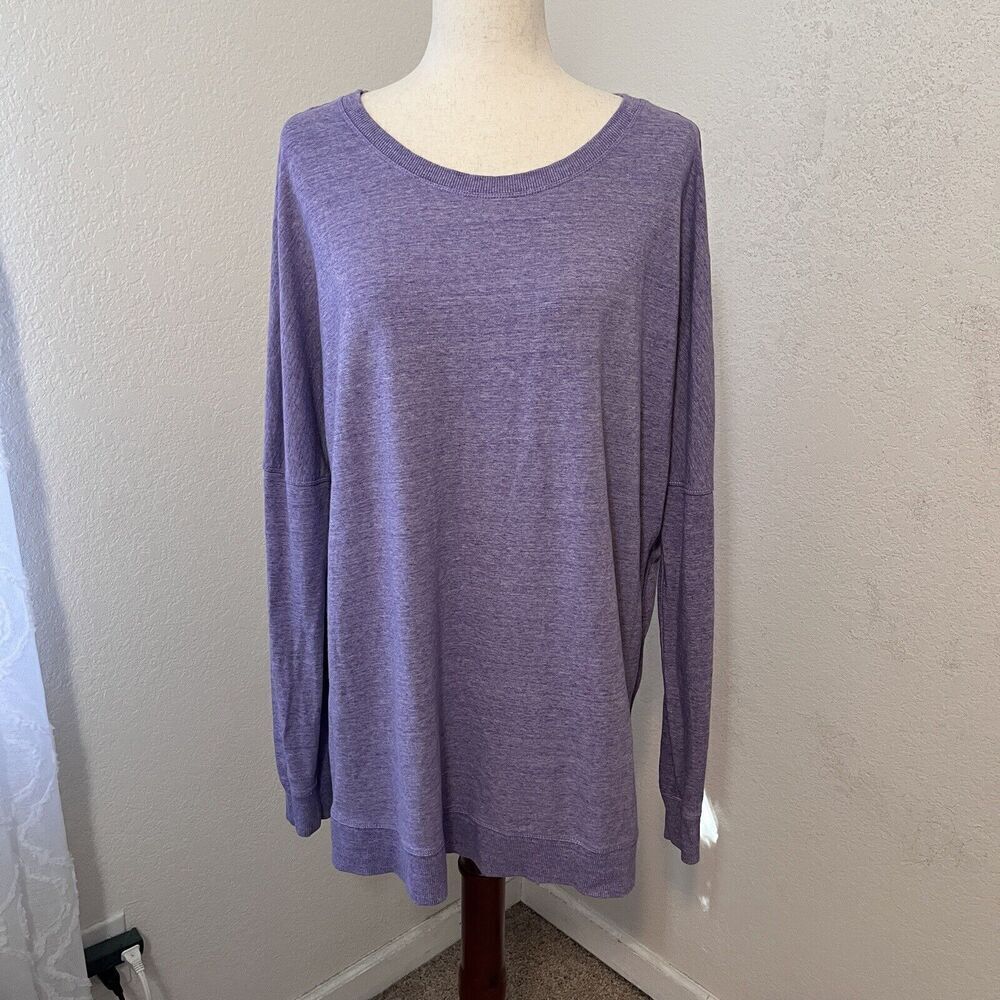 Calia by Carrie Underwood Effortless Tunic Sweatshirt Women XL Purple Side Zip